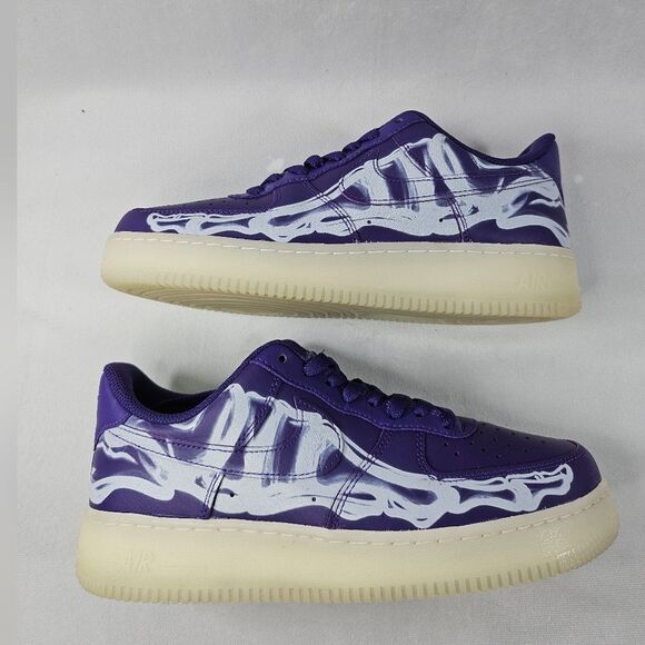 Nike AF 1 Low 'Purple Skeleton Halloween' - Picture 2 of 6